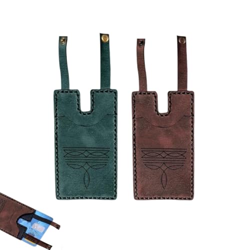 Western Boot Wallet With Snap Strap,Fashionable Handmade Leather Wallet Card Holder,Small Wallet With Snap Closure, Multiple Cards.(Blue+darkbrown)