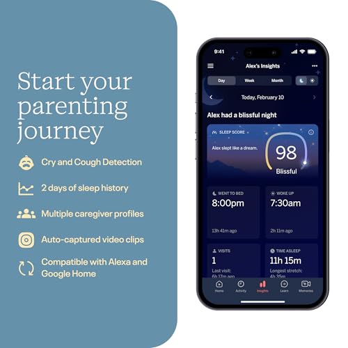 Image of Nanit Pro Smart Baby Monitor & Wall Mount - Wi-Fi HD Video Camera, Sleep Coach and Breathing Motion Tracker, 2-Way Audio, Sound and Motion Alerts, Nightlight and Night Vision, Includes Breathing Band