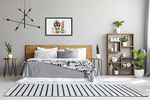 Affiche décorative hiboux Tulup cadre 60x40 cm pour salon