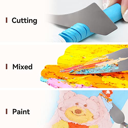 Image of Palette Knife Set Stainless Steel Spatula palette knife for oil painting acrylic painting, Lightwish Painting Knife with Wood Handle for Artist Painting supplies (3)