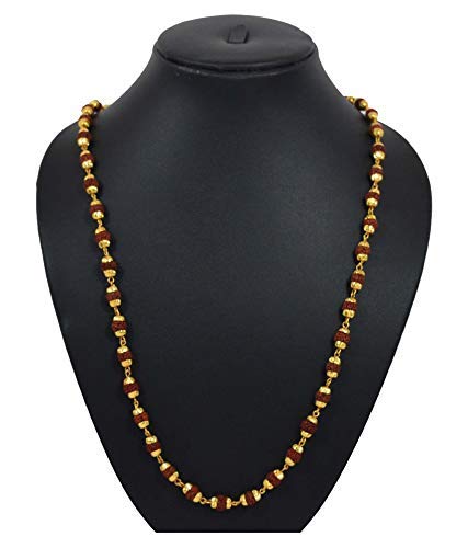 Shiva God Plated Rudraksh Mala Chain 28 Inches