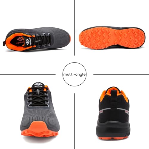 Image of Men's Trail Running Shoes Lightweight Breathable Walking Hiking Sneakers Outdoor Athletic Tennis Cross Training Shoes
