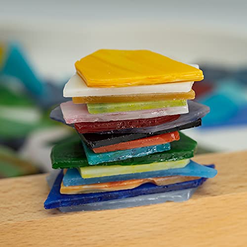 Esweny GLASSSCRAPSUS Irregular Stained Glass Scraps Cathedral Glass Pieces Mosaic Tiles thumb #4