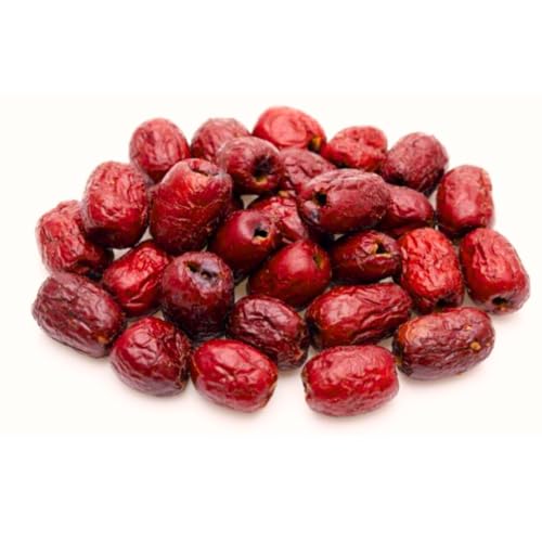 Jujube dates fruit 180g - Chinese Dried Red Date Berries for Tea Soups Desserts in Resealable bag (180g)