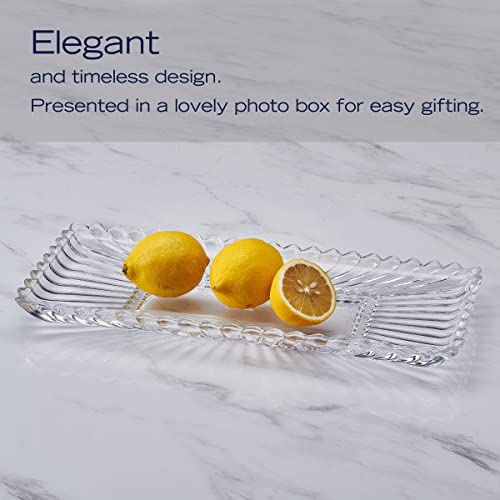 Mikasa 5296637 Estate Crystal Glass Rectangular Serving Decorative Tray thumb #4