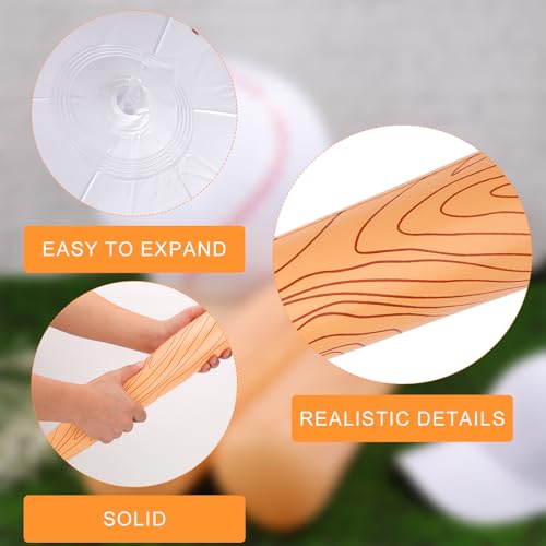 NQEUEPN 3st Aufblasbarer Baseballschläger mit Ball, Pool Baseball Set Inklusive 2 Aufblasbarer Baseballschläger & Aufblasbarem Baseball Partygeschenke für Sportspiele am Pool Strand Geburtstagsparty