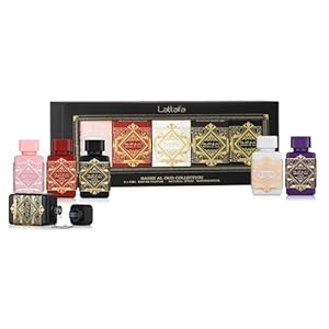 Lattafa Bade’e Al Oud Collection – 5 × 5 ml Eau de Parfum Gift Set for Unisex (Honor & Glory + Sublime + Amethyst + Oud for Glory + Noble Blush)