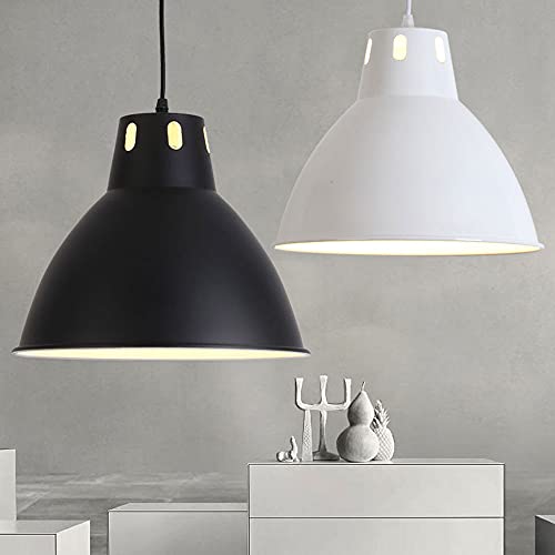 Chandelier industriel E27 en aluminium avec diffuseur de lumière blanc