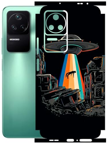 Image of AtOdds - Full Body Back Screen Guard Protector Film - Lamination Wrap Skin Sticker Compatible with Poco F4 (5G) | Scratchproof Matte Finish (Alien Invade)