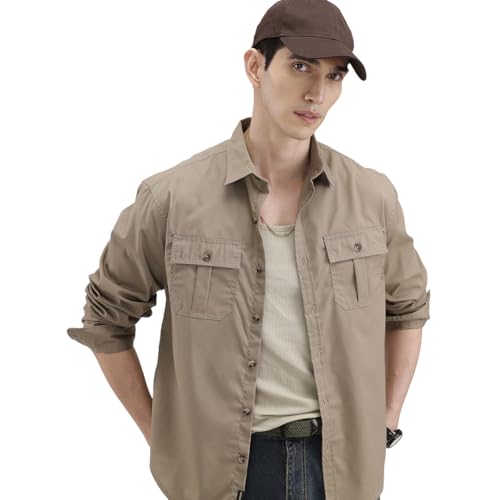 Image of WROGN Men's Polycotton Shirt | Solid | Comfort Fit