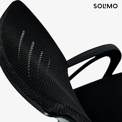 Image of Amazon Brand - Solimo Sitly Mid Back Revolving Office Chair for Work from Home, Study, and Computer Use | Heavy Duty Base | Ergonomic Mesh Design | Durable & Comfortable Seating (Black Mesh)