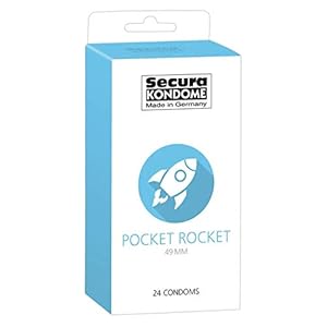 Secura Pocket Rocket 24 condooms – 24 zeer nauwe preservatieven ter voorkoming van mannen, extra smalle breedte