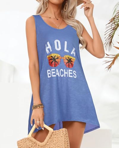 Image of elescat Womens Swimsuit Cover Up Summer Sleeveless T Shirt Beach Dress Tank Bikini Coverups 2026