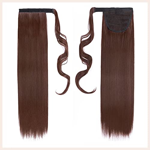 TESS Clip in Ponytail Extension Blonde 23",Hair Extensions Ponytail Synthetic Wrap Around Long Straight Fake Pony Tails Hair Pieces for Women(#33) - Image 2