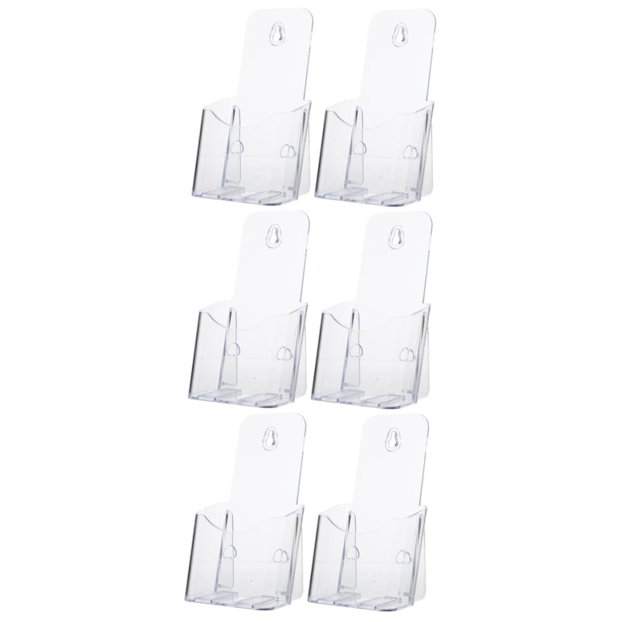 3 set di supporti da parete in acrilico per brochure, letteratura per ufficio, dormitorio, studio, espositore per riviste e libri (2 pezzi x 3)