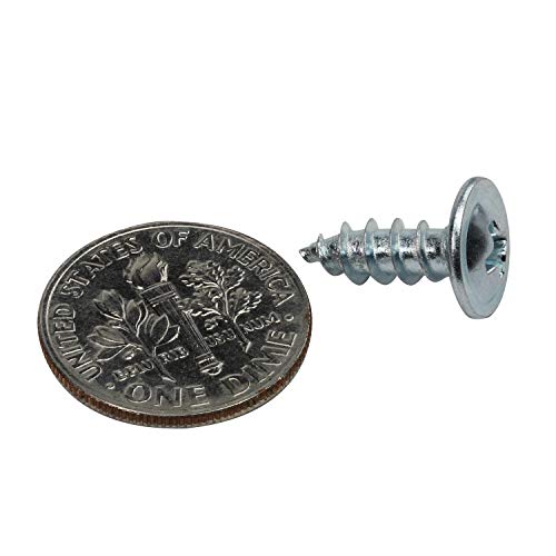 100 Pack Rok Hardware #8 X 1/2" (12.7Mm) Standard Thread Truss Head Screws Wood Work Mdf Zinc, Roks8X12Tpsz #TOP6