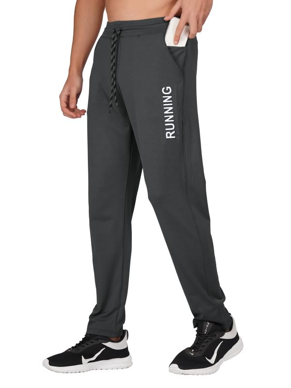 Stretchable Lycra Track Pant for Men || Regular Fit Lower for Mens & Boys for Jogging, Running, Gym, Sports, Nightwear || 2 Side Pocket 1 Extra Zipper Pocket for Mobile & Wallet