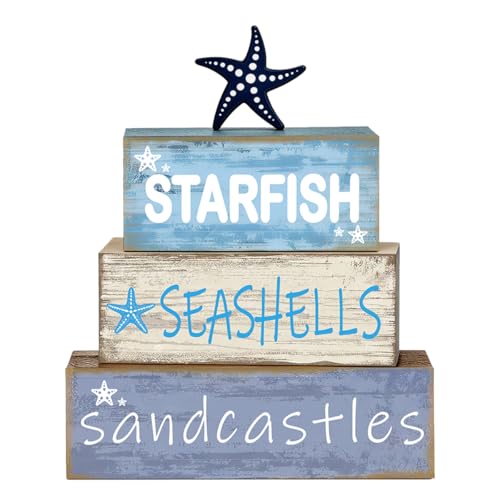 4 Pcs Summer Beach House Tiered Tray Decor Summer Decorations