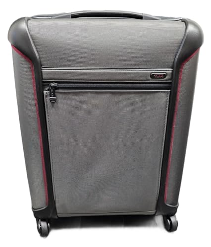 TUMI 126146 Mala de mão cinza continental com detalhes vermelhos e ferragens pretas, Cinza, Carry-On 21.5 Inch, Mala com rodinhas