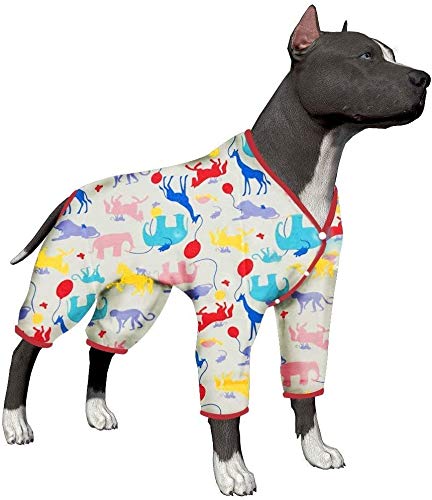 LovinPet Dog Pajamas,Large Dog Clothes Post Surgery Wear,Pullover Pitbull Pajamas Large Dog Shirt for Labrador Doberman Boxer Short Hairs breed Dog Lightweight Pullover Pajamas/Full Coverage Dog pjs