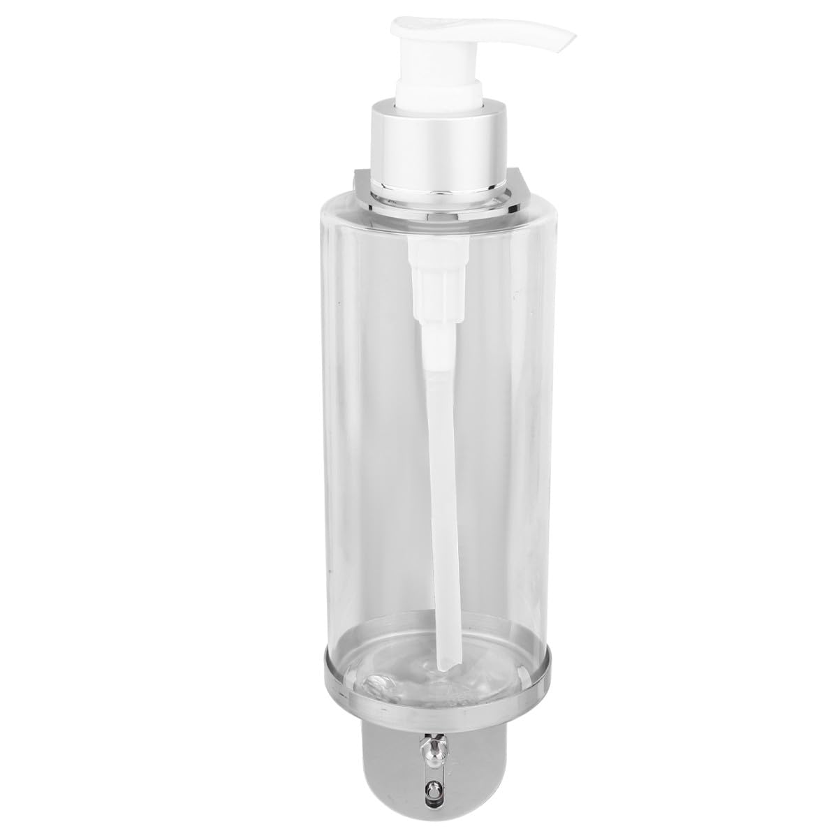 Dispenser di Sapone Liquido a Parete in Metallo Argento 300Ml Pompa Erogatrice Ricaricabile per Bagno e Cucina Supporto per Bottiglia Multiuso per Shampoo e Lozione Accessorio