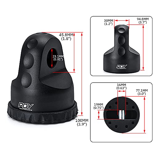 Pqy Aluminum Winch Shackle Mount With Pin And Rubber Guard Universal For Atv Utv Suv Pickup Trucks Black #TOP4