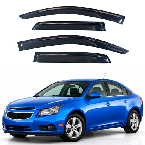 Image of IG Window Visors Fit for 2011-2015 Chevrolet Cruze, Out-Channel Rain Guards Vent Wind Deflectors 4PC, Car Accessories for 2016 Chevy Cruze Limited