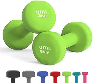 Amazon Brand - Umi - Neoprene Dumbbell Weights Home Gym Fitness Dumbbell Set 1Kg 2Kg 3Kg 4Kg 5Kg 8kg 10kg (pair)