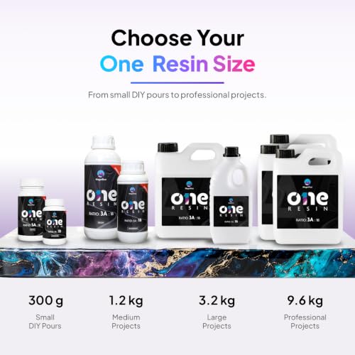 Image of Magnifico One Resin 300 GR (3:1) Clear UV-Resistant Epoxy Resin, Smooth Finish, Easy to Use with Self-Leveling.