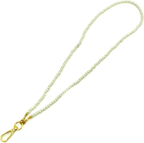 Cordón de perlas para mujer cordones para insignias de identificación llaveros elegantes para tarjetas de crucero