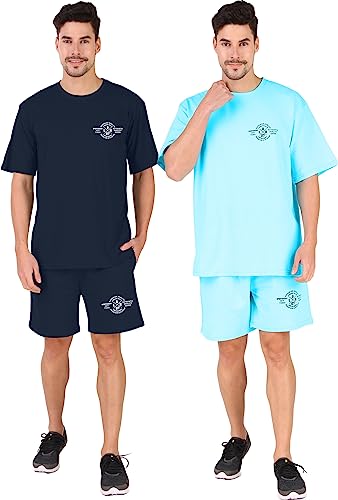 Image of London Hills Shorts Pant for Men Cotton Blend with Side Pockets | Shorts for Men | Half Pant for Man | Shorts' for Mens Stylish | Gym Short's for Man Workout | Boxer Shor'ts for Man's | Green, Navy