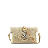  MODELISA - Bolso Bandolera Sobre Mano Paja Playa Mujer (Caqui)