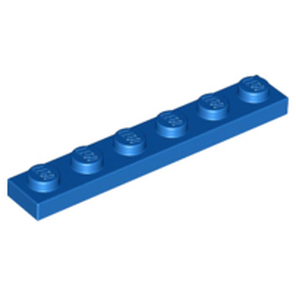 LEGO Plate 1x6, Part Number 3666 (Blue, 50, Bricks)