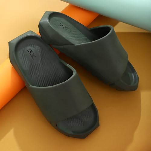 Image of Hygear Men's Geometry EVA Slides | Ultra Soft Cushion | Lightweight | Waterproof | Stylish |Anti-Skid | Comfortable Everyday Slides for Men