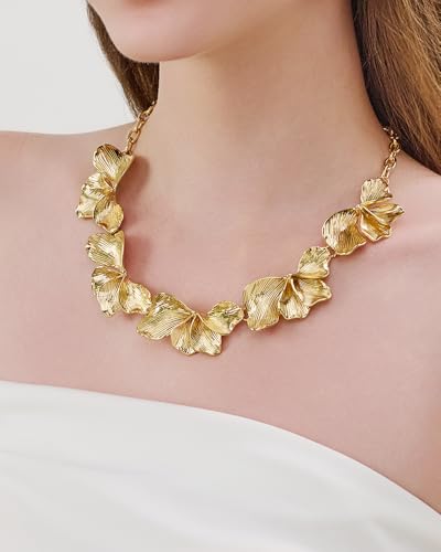 Gold Charm Necklace For Women Trendy Flower and Cherry Statement Necklace Summer Boho Jewelry Gift2