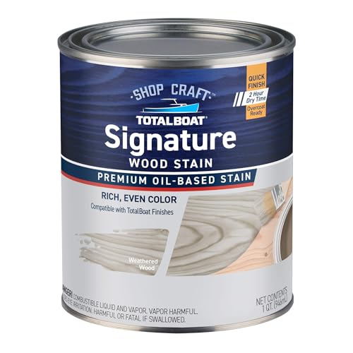 TotalBoat Shopcraft Signature Interior Wood Stain - Weathered Wood Quart