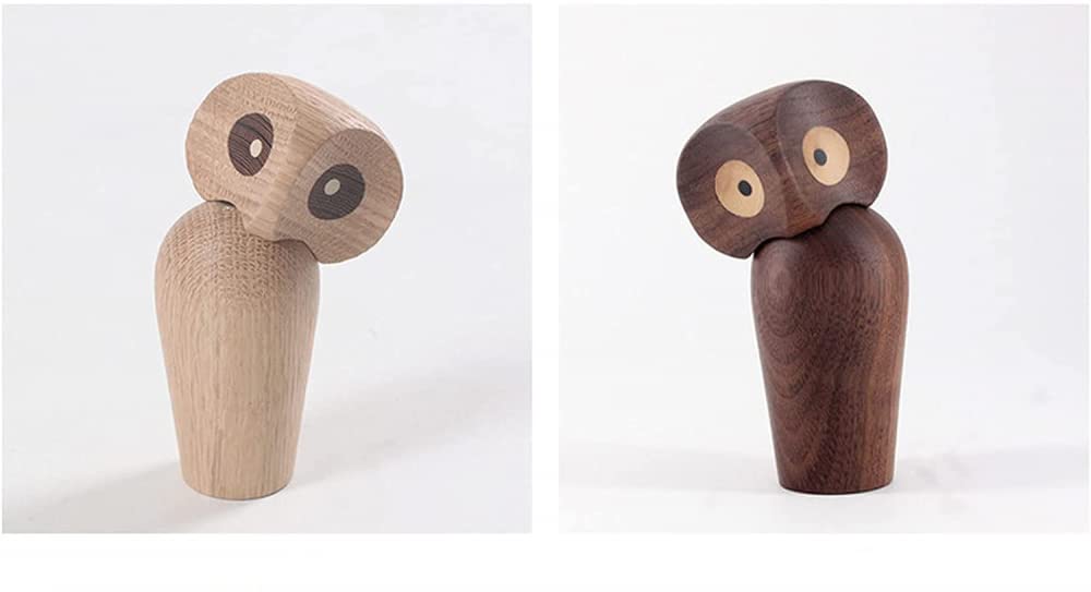 フクロウ 彫刻 置物 インテリア Amazon.co.jp: ZXBAODAN 木製フクロウ彫刻 回転ヘッド付き、4.75インチ