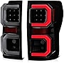 VIPMOTOZ Premium OLED Tube Black Housing Smoke Lens LED Tail Light Lamp Assembly For 2007-2013 Toyota Tundra Pickup Truck, Driver & Passenger Side