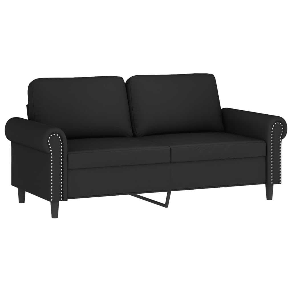 sofás de Dos plazas,Sofa 120 cm,Sofa Cama Dos plazas,Sofá de 2 plazas con Cojines Terciopelo Negro 140 cmAdecuado para salón, Dormitorio