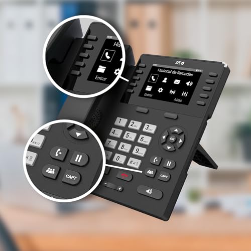 SPC WF100 - Kabelgebundenes Festnetztelefon mit SIM | 4G, Volte-und VoWiFi-Anrufe | 3,5 Farbdisplay | Android-Umgebung | Remote-Konfiguration | Bluetooth und WiFi | 2000mAh Pufferbatterie
