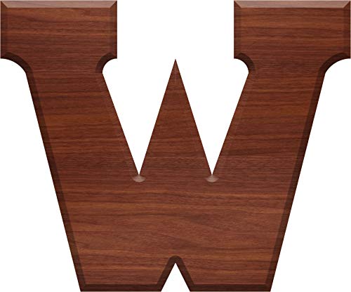 Wooden Letter (W) - 3/4" Tall X 5/32" Thick, Solid Walnut Wooden Letter - for Home Bedroom Office Wedding Party Décor - Ready to Paint Or Stain