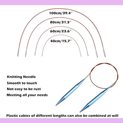 Image of Yarniss 13 Pair Circular Knitting Needle Set 3.0~10.0mm, Interchangeable Aluminum Knitting Needles with Case