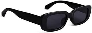 UZAK® Retro Style Rectangle Square Sunglass Goggles For Men & Women (Black) Price In India