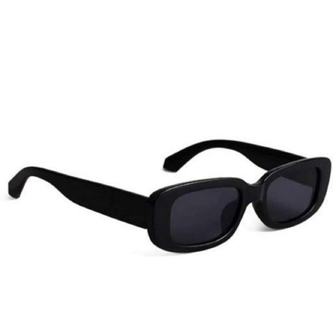 Retro Style Rectangle Square Sunglass Goggles For Men & Women (Black)-image-25