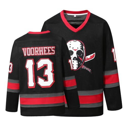 Youths Voorhees Jason 13 Friday Movie Ice Hockey Jersey Halloween Stitched Black