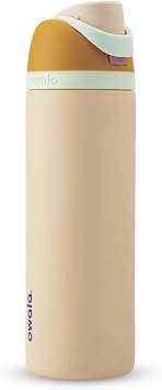 Owala FreeSip Insulated Stainless Steel Water Bottle with Straw for Sports and Travel, BPA-Free, 24-oz, Orange/Tan Water in The Desert