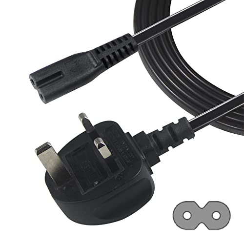KC cable TV power cable 3M, 2 Pin Mains Power Lead Fig Figure 8 UK Power Cable, IEC320C7 to BS 1363 C7 Figure 8 Power Lead compatible with Samsung LG Philips Toshiba TV/Printer/PS4/PS3/PS5… - Image 7