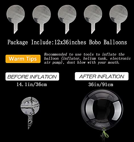 36 Inch Bobo Balloons Bubble Balloons, 12 Pcs Clear Bobo Balloon, Large Transparent Bubble Balloon For Christmas Wedding Birthday Party Decoration #TOP5