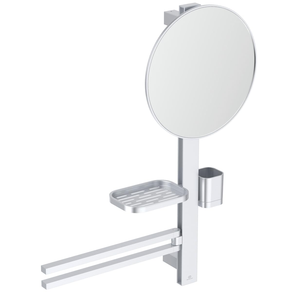 Ideal Standard Alu+ Matt Silver Effect Round Wall-Mounted Bathroom Mirror (H)71.7Cm (W)58Cm from B&Q