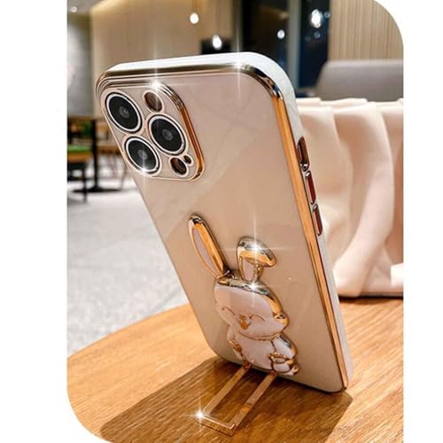 Image of KC Back Cover for OnePlus Nord 5 - Hidden Rabbit Folding Bracket Kickstand Electroplated Soft Silicone Camera Protection Case - Pink